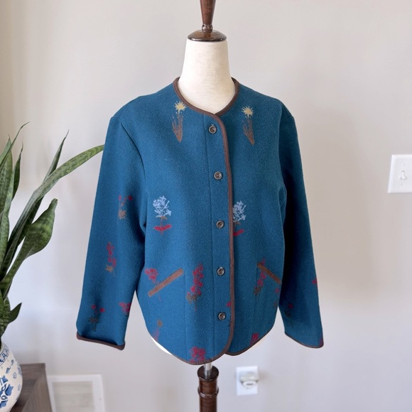 Pendleton Originals 100% Wool Embroidered Cardigan Jacket - Picture 1 of 8